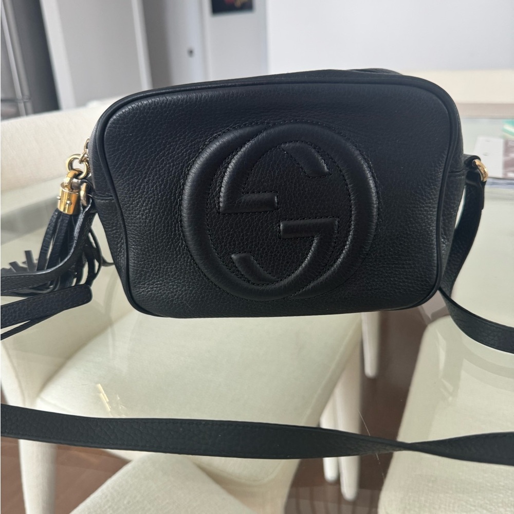 Authentic Gucci Black Leather Crossbody Bag